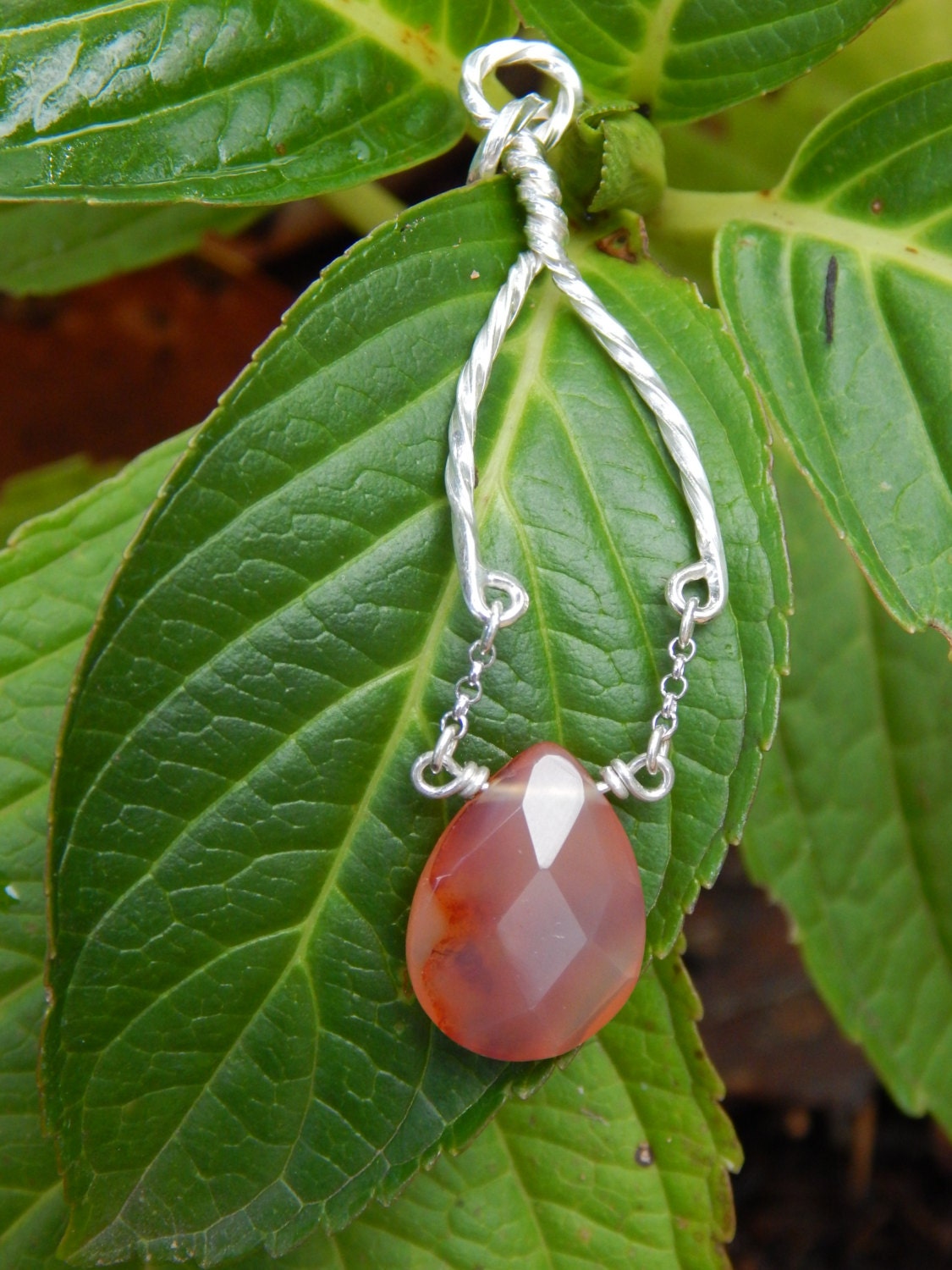 Karamell Achat Silber Tropfen Anhänger Karamell Achat Silber Tropfen Anhänger von DancingMantisJewelry