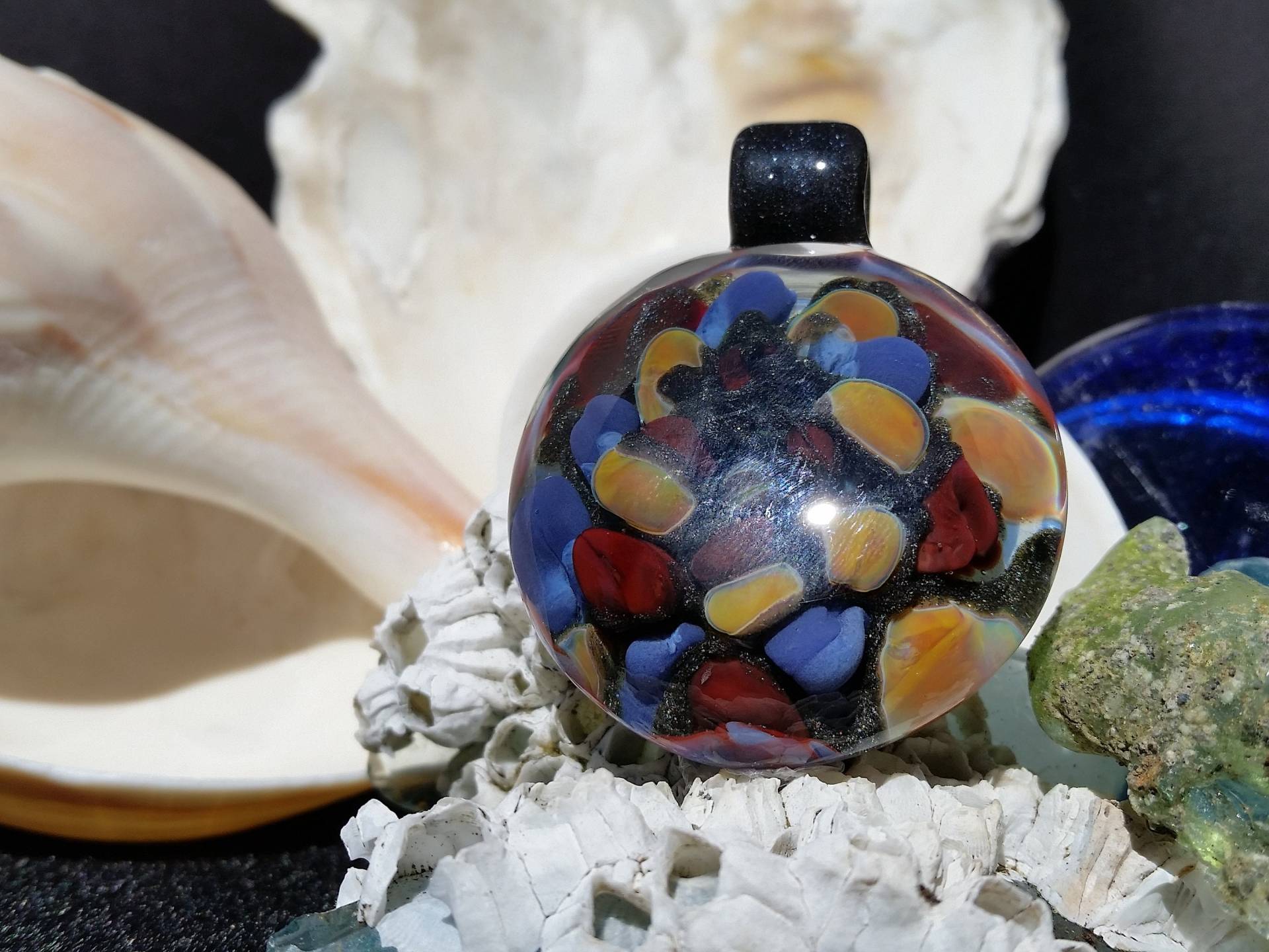 Multi-Clolored Murano Glas Anhänger Focal Perle in Boro - Berauschenden Stück Multi-Clolored Murano Glas Anhänger Focal Perle in Boro - Berauschenden Stück von DancingSands