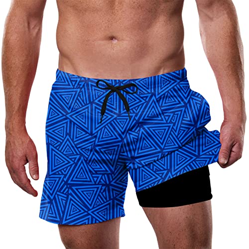 Dancinova Surf Shorts Herren Kompressions Badehose 2-in-1 Strandhose Schnelltrocknend Innenhose Gemustert von Dancinova