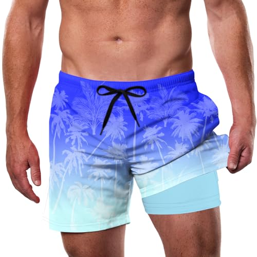 Dancinova Badeshorts für Herren Kompression Badehose 2-in-1 Surf Shorts Sommer Strandhose Innenhose von Dancinova