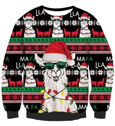 Dancinova Herren Weihnachtspullover Lustig mit Led Hässliche Pullover Damen Weihnachtspulli Partnerlook Unisex Ugly Christmas Jumper Sweater XL von Dancinova
