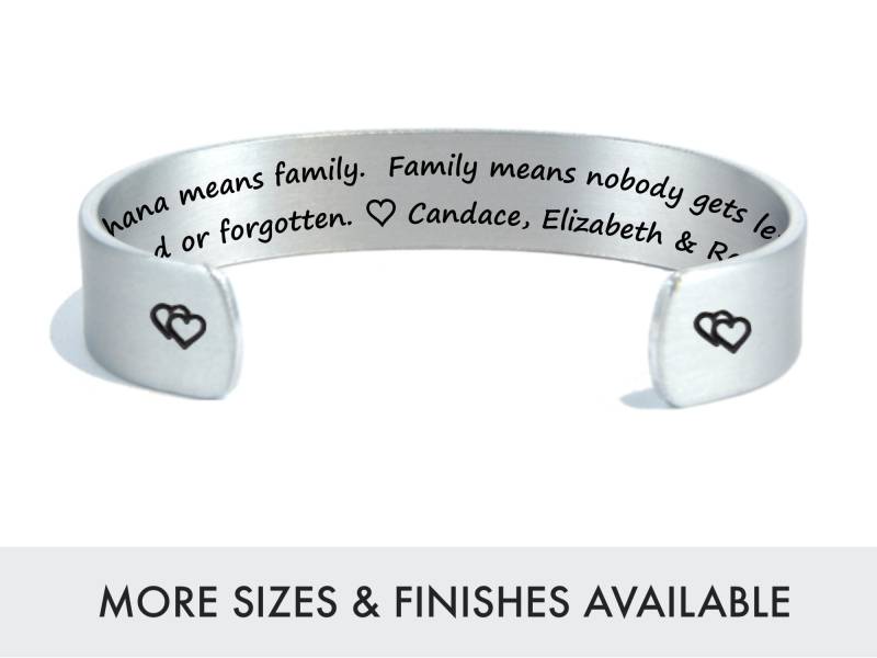 Ohana Bedeutet Familie Bedeutet, Dass Niemand Zurückgelassen Oder Vergessen Wird | Schmuck Familientreffen Geschenke Silber Manschette Armband Ohana Bedeutet Familie Bedeutet, Dass Niemand Zurückgelassen Oder Vergessen Wird | Schmuck Familientreffen Geschenke Silber Manschette Armband von DandLDesigns4U