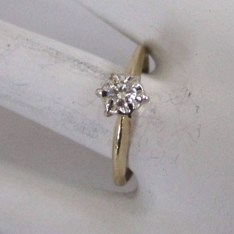14K Weiß Und Gelb Gold Diamant-Ring 14K Weiß Und Gelb Gold Diamant-Ring von DandLVintage