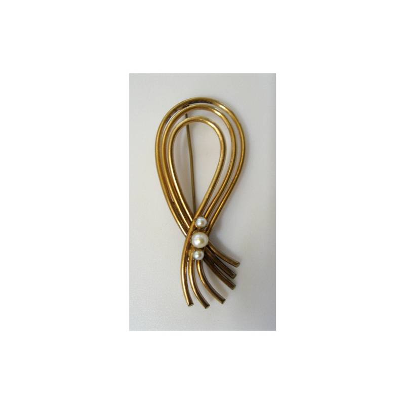A&z Vergoldete Zuchtperle Brosche/Anstecknadel von DandLVintage