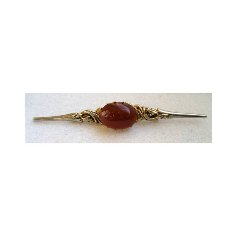Gold Fill Faux Glas Karneol Bar Brosche/Pin von DandLVintage