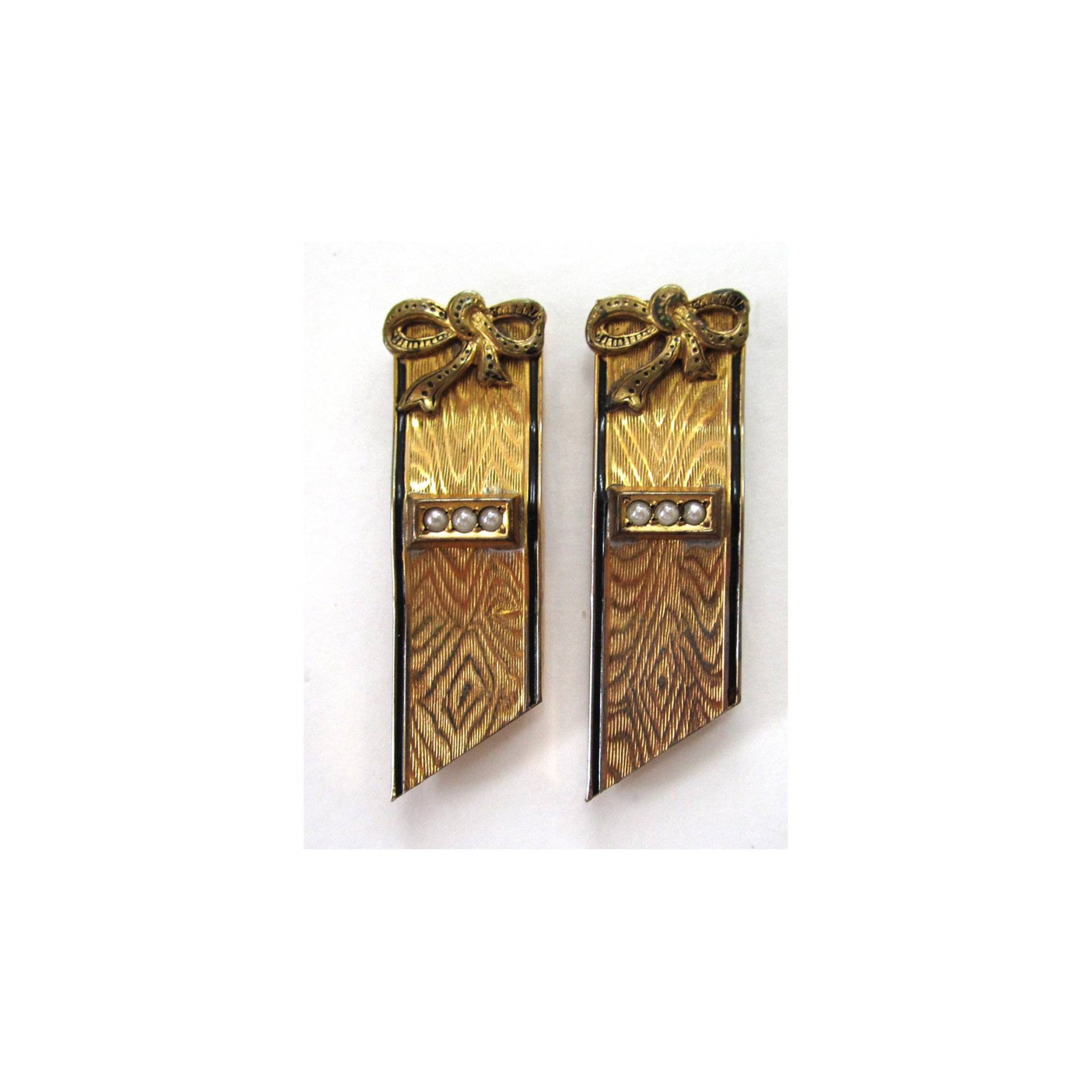 Gold-Filled Perlen Bow Kleid Clips Gold-Filled Perlen Bow Kleid Clips von DandLVintage