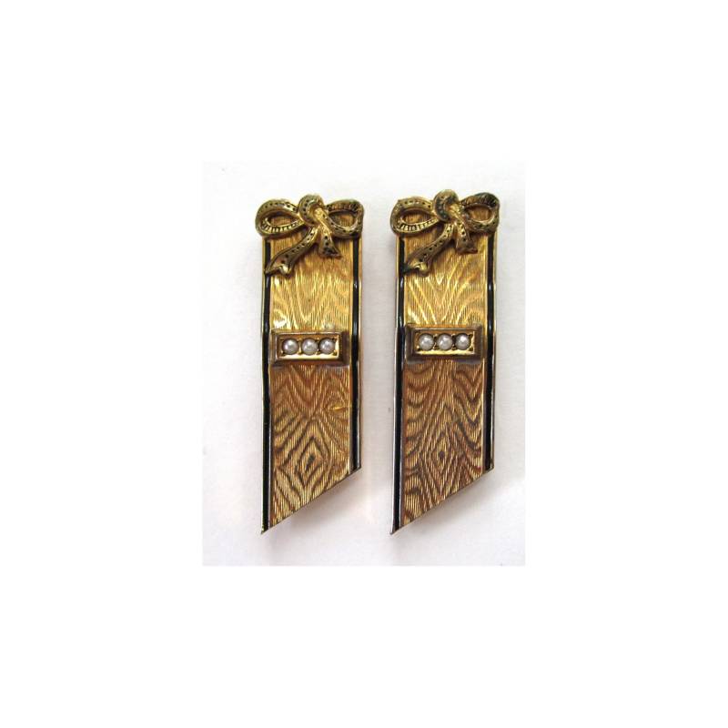 Gold-Filled Perlen Bow Kleid Clips von DandLVintage