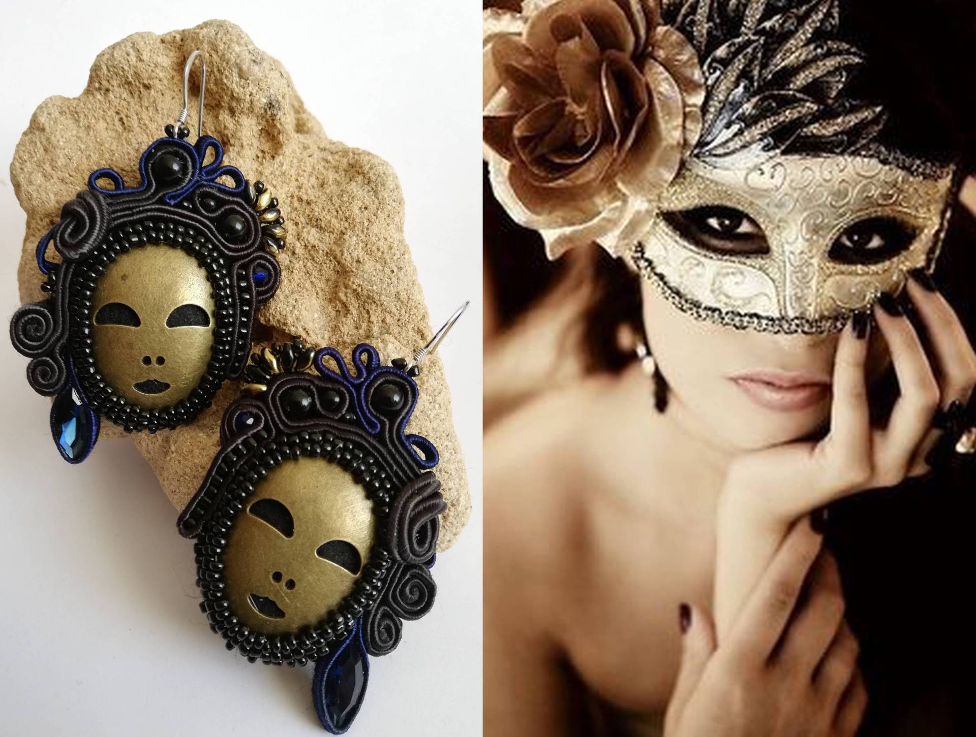 Elegante Farbekombinationen Ohrringen Aus Feinsten Materialien von DandaArtBijoux