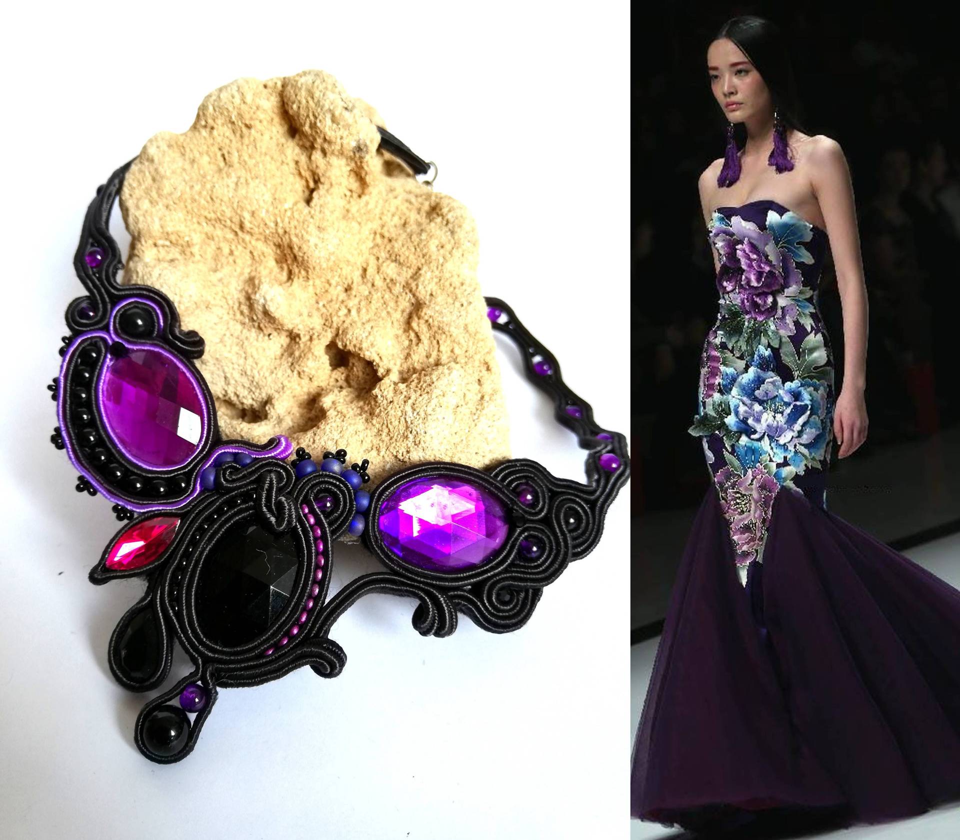 Elegante Soutache Kette Aus Feinsten Materialien von DandaArtBijoux