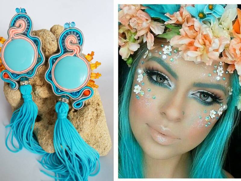 Extra Lange Soutache Ohrringe von DandaArtBijoux