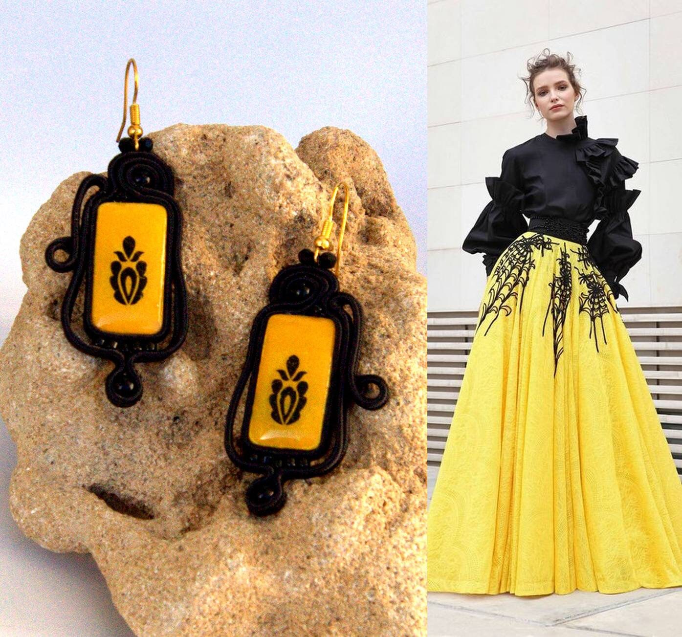 Funkelnde Soutache Ohrringe von DandaArtBijoux