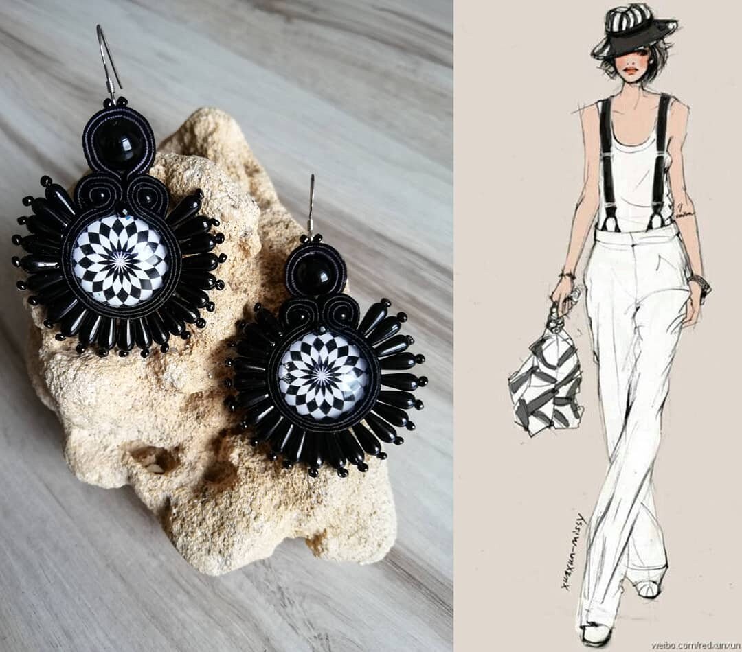 Funkelnde Soutache Ohrringe von DandaArtBijoux