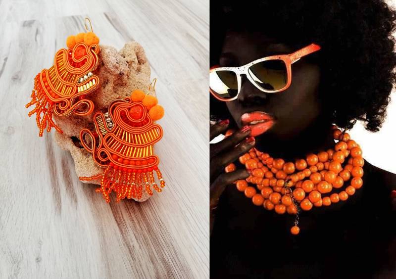 Glänzende Neon Soutache Ohrringe von DandaArtBijoux