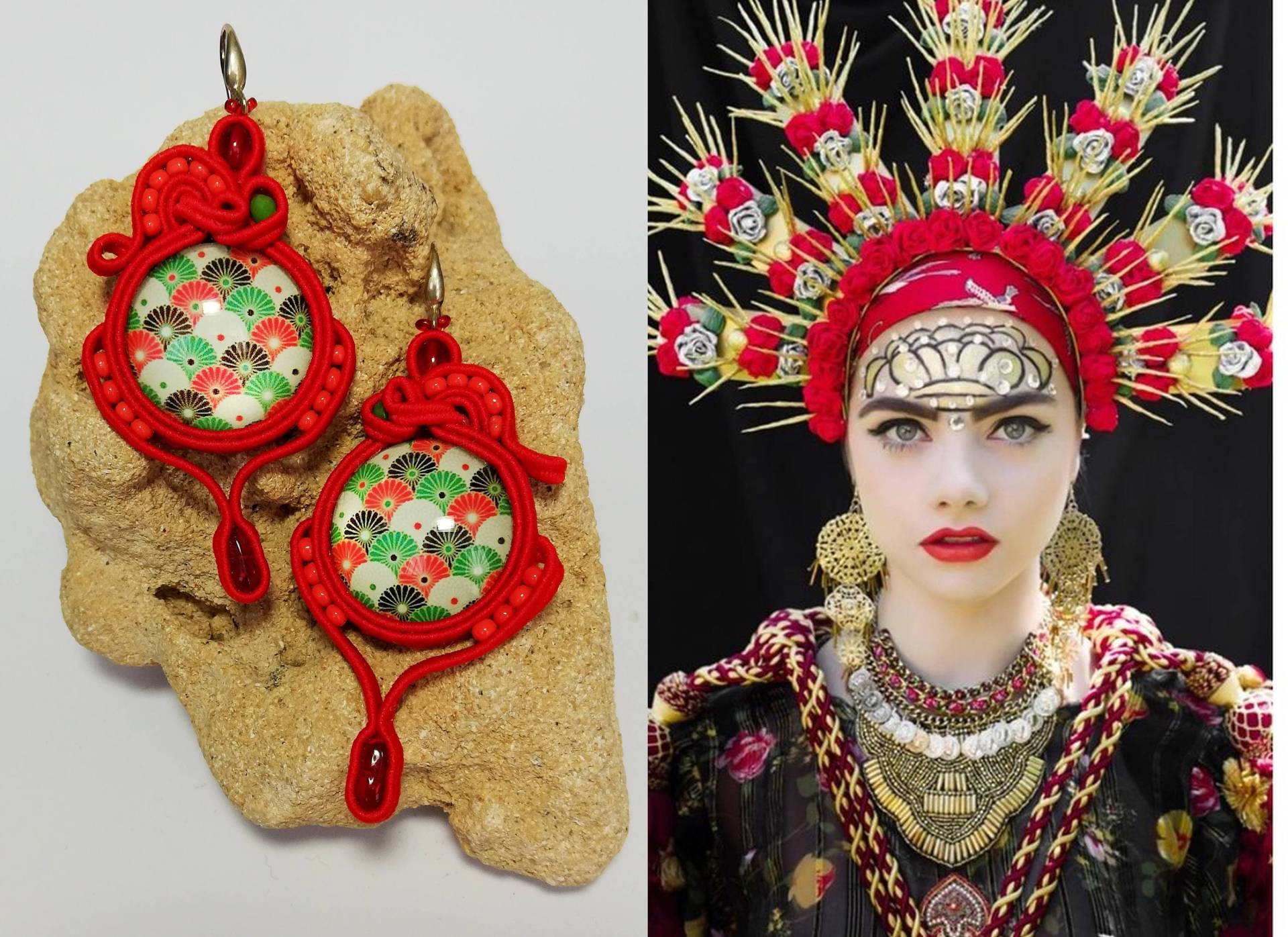 Retro Stil Soutache Ohrringe von DandaArtBijoux