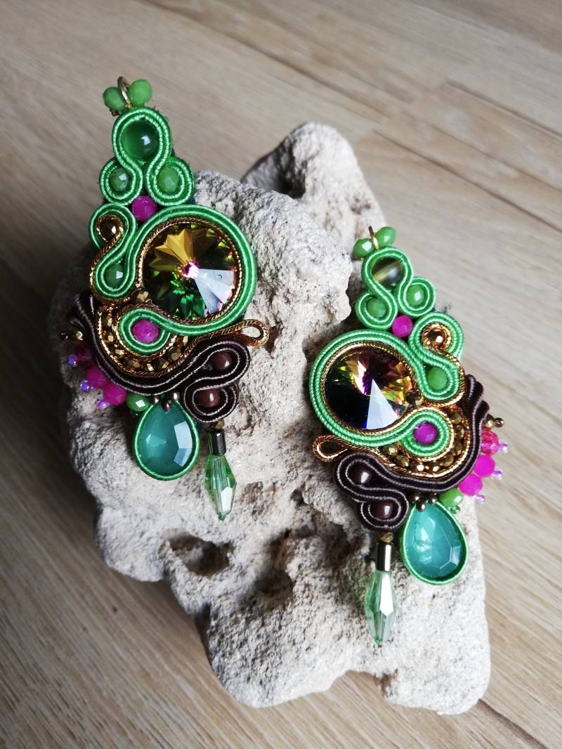 Swarovski Soutache Ohrringe von DandaArtBijoux