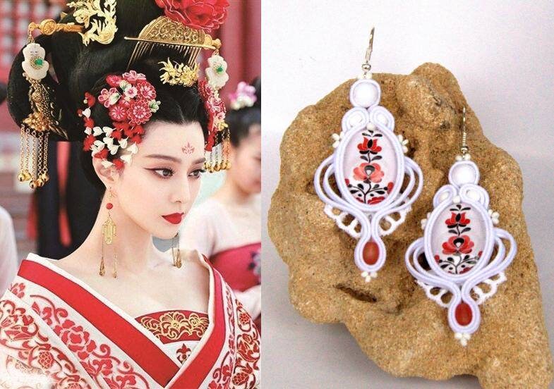 Volksohrringe Mit Blumenmotiv von DandaArtBijoux