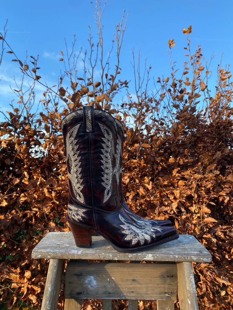 Burgunder Western Python Eagle Boots - Deadstock von Dandelie
