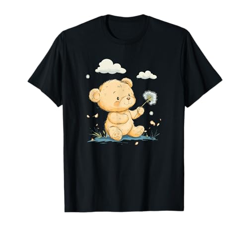 Hübscher Teddybär mit Pusteblume Kostüm für Jungen und Mädchen T-Shirt von Dandelion Teddy Bear