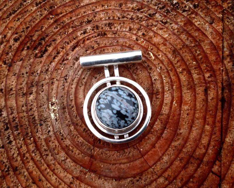 Schneeflocken Obsidian Sterling Anhänger von Dandygem