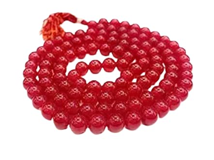 Dane Gems Mala aus Rubinstein, Mala, 108 Moti Japa, Mala, Mala, Surya, Ratan, Rubin Mala, für Männer und Frauen, Meditations-Rosenkranz von Dane Gems