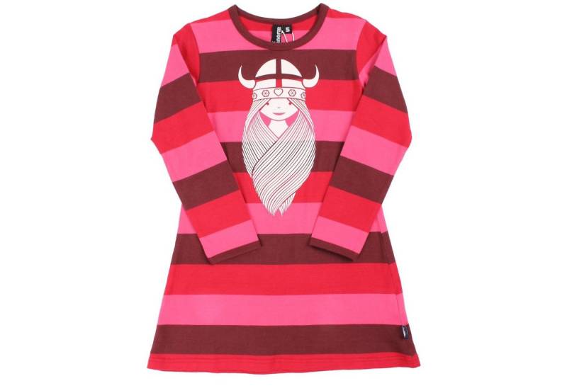 Danefae A-Linien-Kleid Danefae Kleid Baerblast Freja 9Y Kleid gestreift mit Wikinger Prinzessin Print von Danefae
