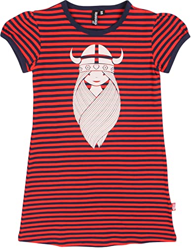 Danefae Ocean Dress Navy/Bright Red Freja - blau rot gestreiftes Mädchen Kleid mit Wikinger Prinzessin (5 Jahre) von Danefae