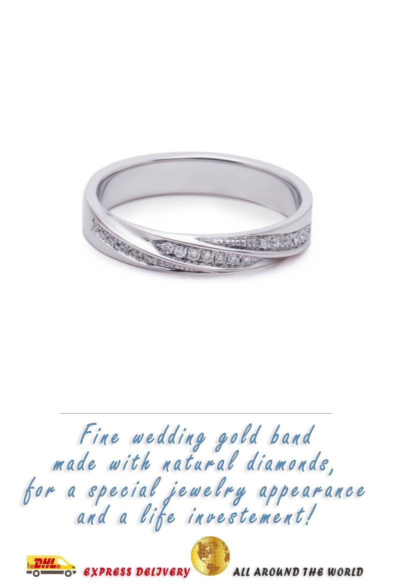 Mobius Diamond Ehering Massiv Gold Ring von DanelianJewelry