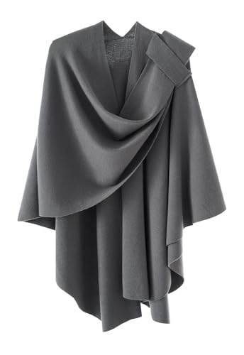 Danfiki Damen Poncho Schal Strick Cape Wendbar Cardigan Für Frauen Geschenk Winter von Danfiki