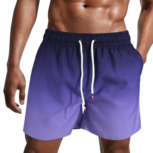Danfiki Herren Badehose Schnelltrocknend Badeshorts Kurzen Strandhose Sporthose Schwimmhose mit Meshfutter von Danfiki
