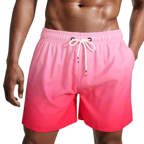 Danfiki Herren Badehose Schnelltrocknend Badeshorts Kurzen Strandhose Sporthose Schwimmhose mit Meshfutter von Danfiki