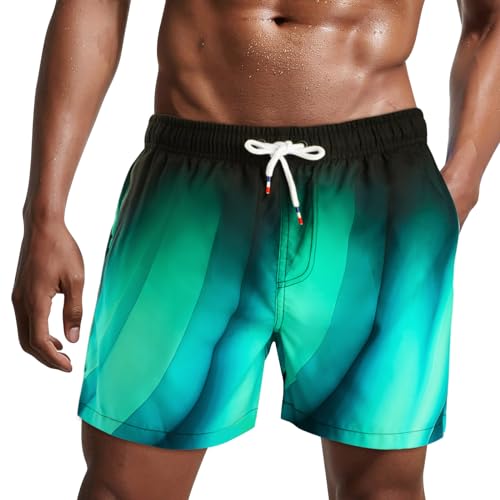 Danfiki Herren Badehose Schnelltrocknend Badeshorts Kurzen Strandhose Sporthose Schwimmhose mit Meshfutter von Danfiki