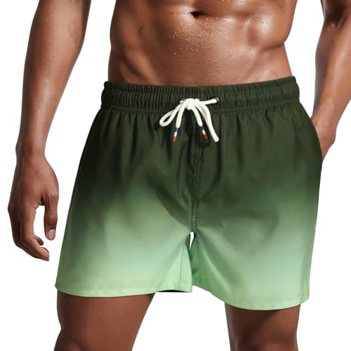 Danfiki Herren Badehose Schnelltrocknend Badeshorts Kurzen Strandhose Sporthose Schwimmhose mit Meshfutter von Danfiki