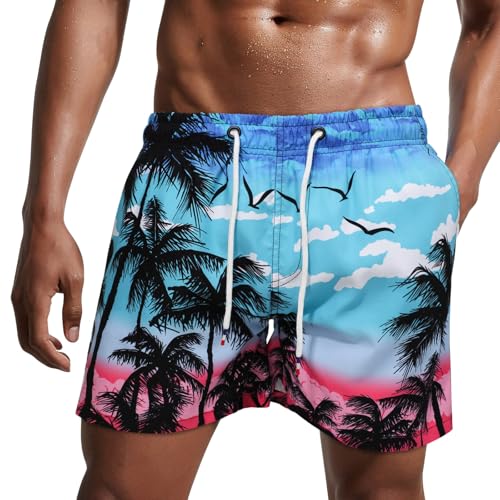 Danfiki Herren Badehose Schnelltrocknend Badeshorts Kurzen Strandhose Sporthose Schwimmhose mit Meshfutter von Danfiki