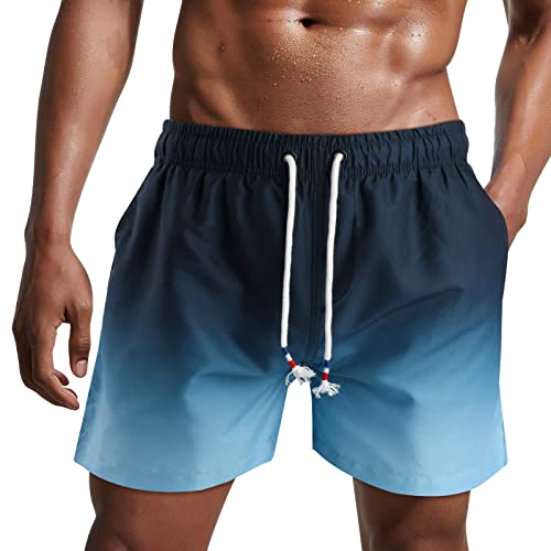 Danfiki Herren Badehose Schnelltrocknend Badeshorts Kurzen Strandhose Sporthose Schwimmhose mit Meshfutter von Danfiki