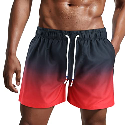 Danfiki Herren Badehose Schnelltrocknend Badeshorts Kurzen Strandhose Sporthose Schwimmhose mit Meshfutter von Danfiki