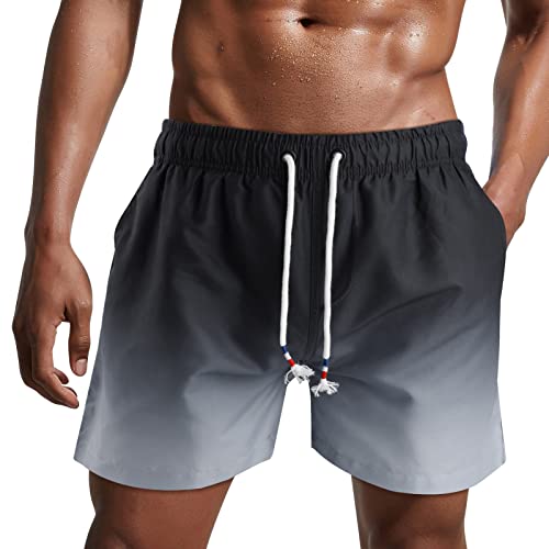 Danfiki Herren Badehose Schnelltrocknend Badeshorts Kurzen Strandhose Sporthose Schwimmhose mit Meshfutter von Danfiki