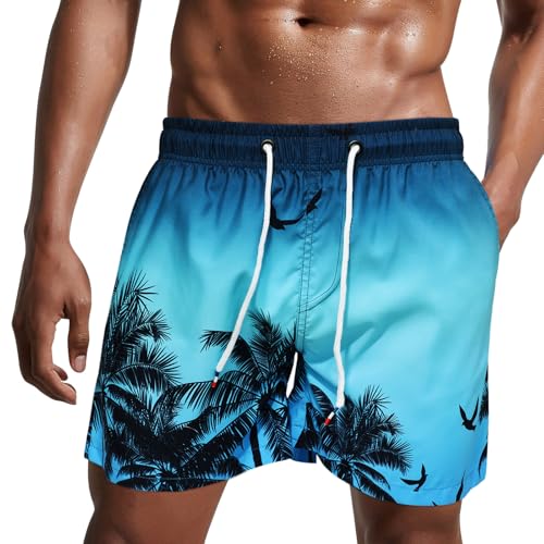 Danfiki Herren Badehose Schnelltrocknend Badeshorts Kurzen Strandhose Sporthose Schwimmhose mit Meshfutter von Danfiki