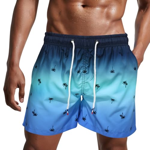Danfiki Herren Badehose Schnelltrocknend Badeshorts Kurzen Strandhose Sporthose Schwimmhose mit Meshfutter von Danfiki