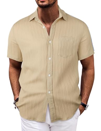 Danfiki Herren Hemd Kurzarm Sommer Hemd Leinenhemd Button Down Regular Fit Freizeithemd Businesshemd Baumwolle Linen Shirt Basic Shirt for Männer Danfiki Herren Hemd Kurzarm Sommer Hemd Leinenhemd Button Down Regular Fit Freizeithemd Businesshemd Baumwolle Linen Shirt Basic Shirt for Männer von Danfiki