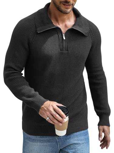Danfiki Herren Pullover Rollkragenpullover 1/4 Zip Neck Sweater Strickpullover Turtleneck Danfiki Herren Pullover Rollkragenpullover 1/4 Zip Neck Sweater Strickpullover Turtleneck von Danfiki