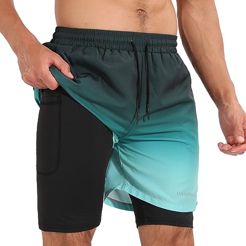 Danfiki Herren Sport Shorts Kurze Hose Schnell Trocknend Sporthose Leicht mit Reißverschlusstasche Laufshorts mit Taschen Hosen Fitness Laufhose von Danfiki