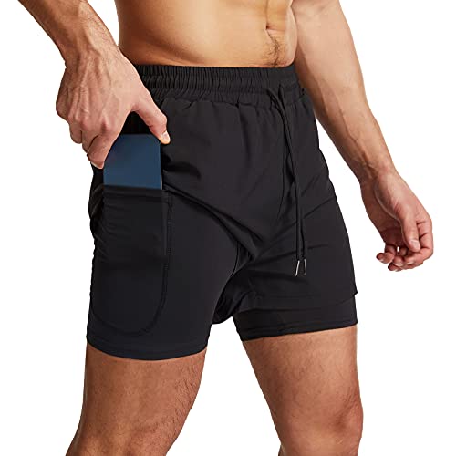 Danfiki Laufshorts Herren Kurze Sporthose Kurz mit Tasche Laufhose Herren Kurzmit Taschen Hosen Fitness Laufhose von Danfiki