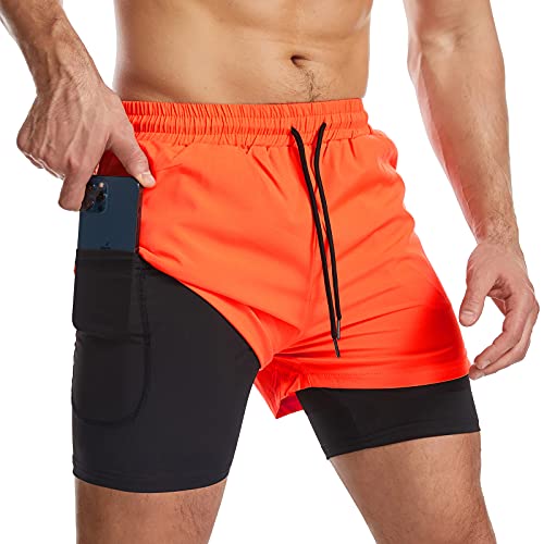 Danfiki Laufshorts Herren Kurze Sporthose Kurz mit Tasche Laufhose Herren Kurzmit Taschen Hosen Fitness Laufhose von Danfiki