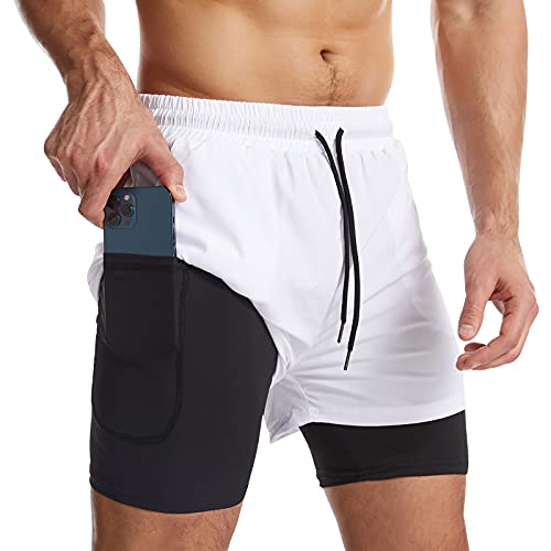 Danfiki Laufshorts Herren Kurze Sporthose Kurz mit Tasche Laufhose Herren Kurzmit Taschen Hosen Fitness Laufhose von Danfiki