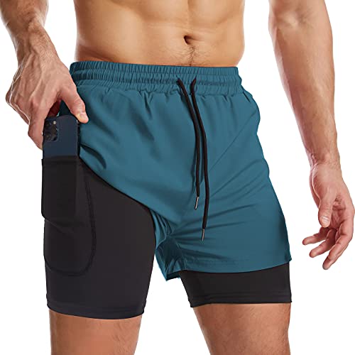 Danfiki Laufshorts Herren Kurze Sporthose Kurz mit Tasche Laufhose Herren Kurzmit Taschen Hosen Fitness Laufhose von Danfiki