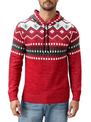 Danfiki Pullover Herren Hoodie Kapuzenpullover Strickpullover Slim Fit von Danfiki