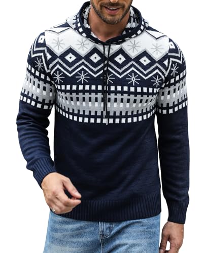 Danfiki Pullover Herren Hoodie Kapuzenpullover Strickpullover Slim Fit von Danfiki