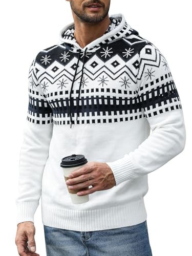 Danfiki Pullover Herren Hoodie Kapuzenpullover Strickpullover Slim Fit von Danfiki