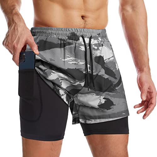 Danfiki Laufshorts Herren Kurze Sporthose Kurz mit Tasche Laufhose Herren Kurzmit Taschen Hosen Fitness Laufhose von Danfiki