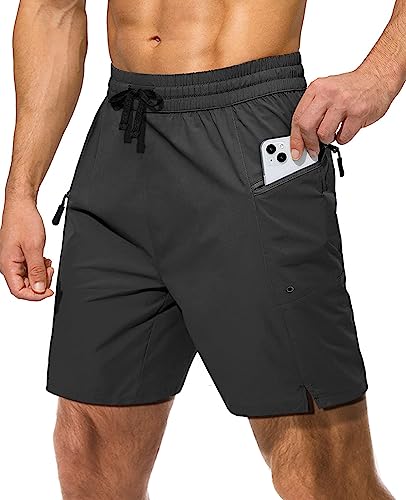 Danfiki Sporthose Herren Kurz Sports Shorts Schnell Trocknend Kurze Hose mit Reißverschlusstasch Trainingshose Jogginghose von Danfiki